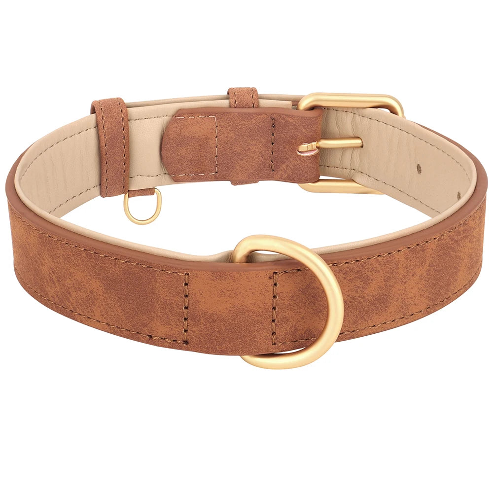 Synthetic leather collar with interior padding