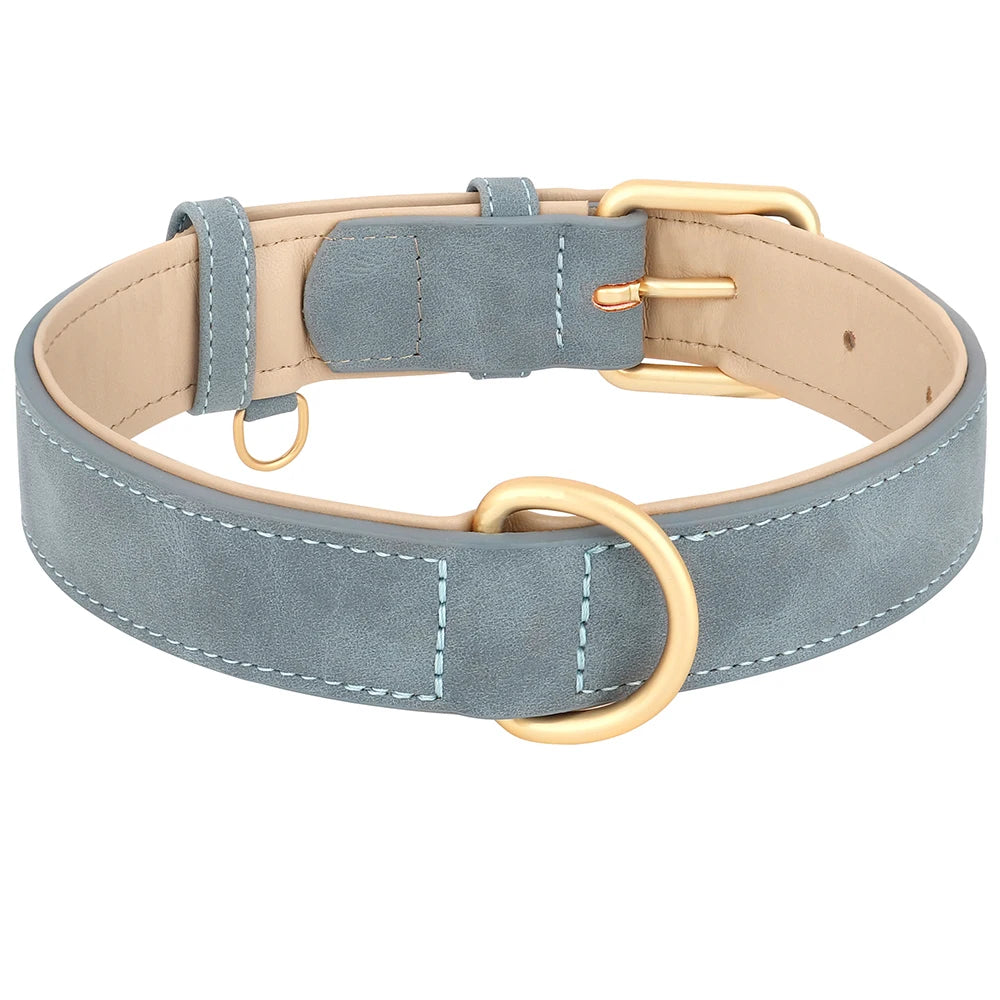 Synthetic leather collar with interior padding