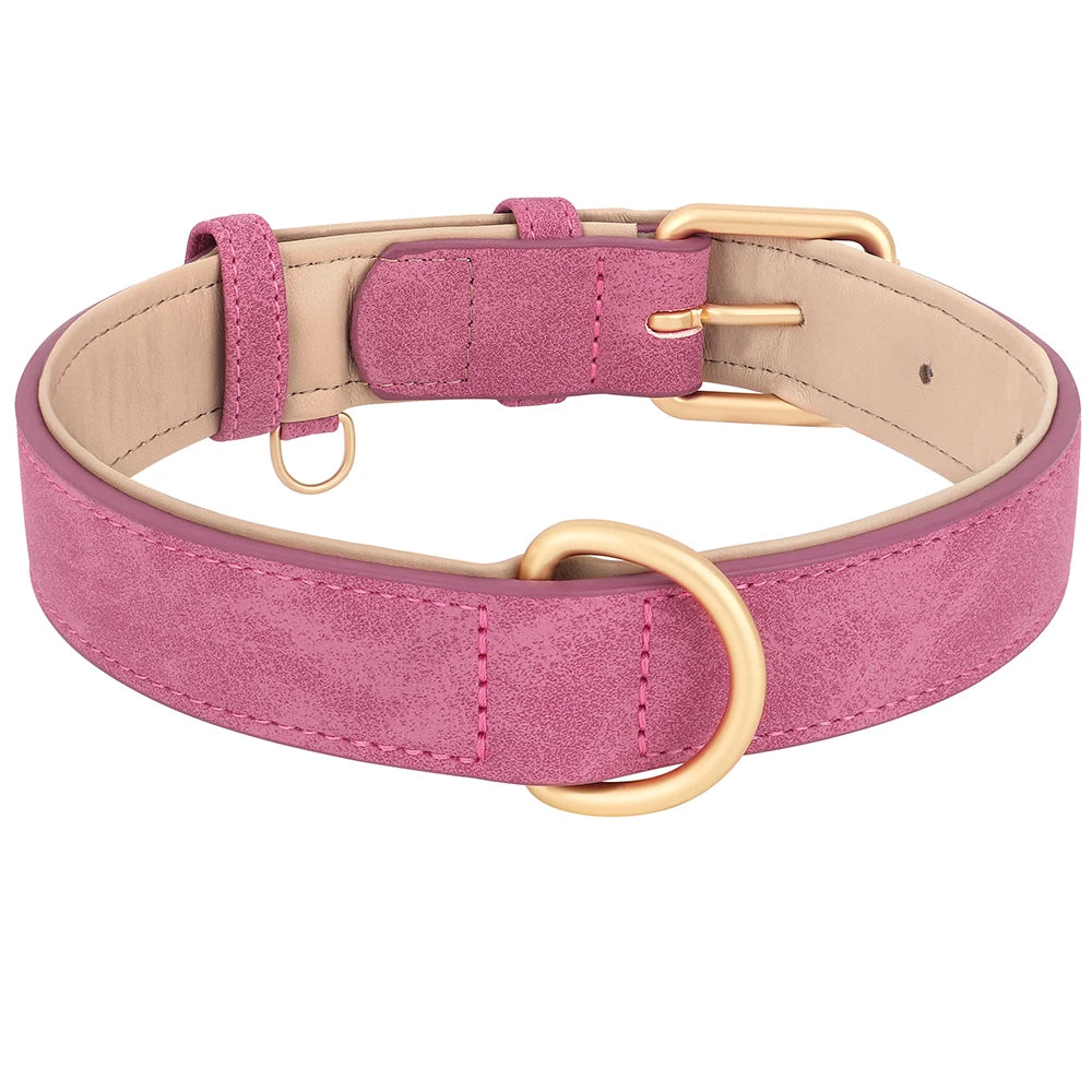 Synthetic leather collar with interior padding