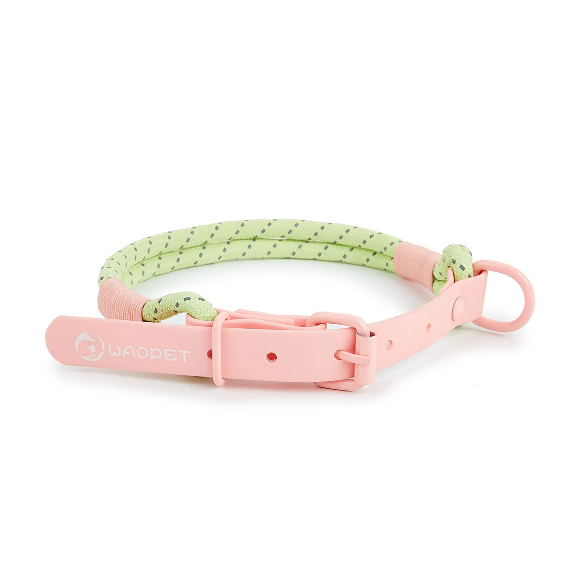 Pet collar with nylon leash and PVC ring