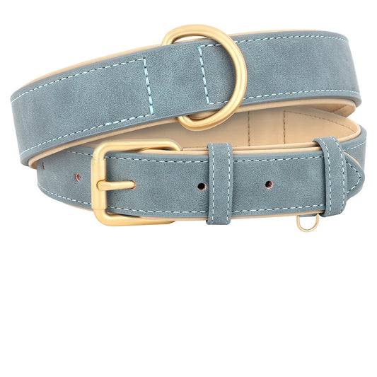 Synthetic leather collar with interior padding 