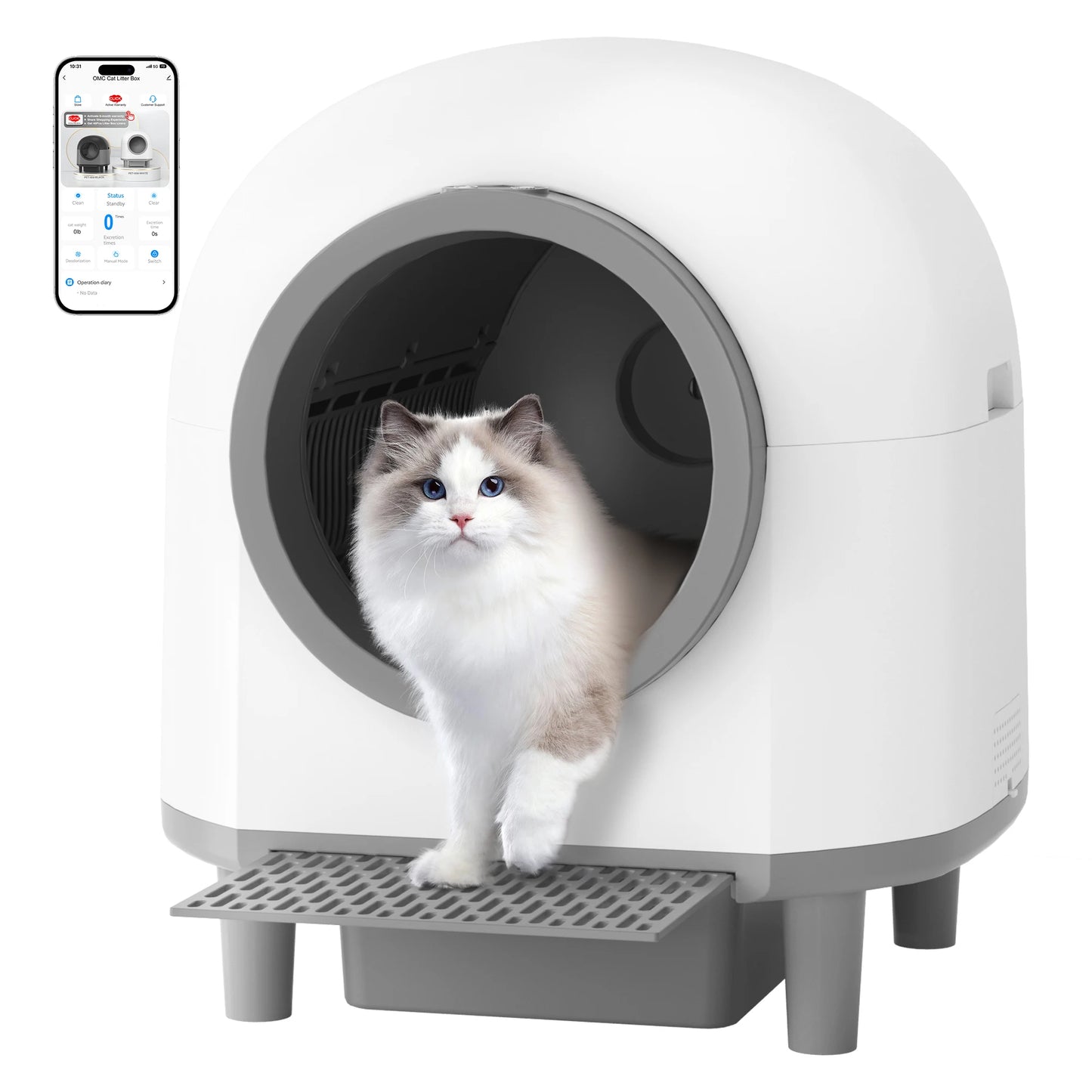 Caja de arena inteligente y automática para gatos